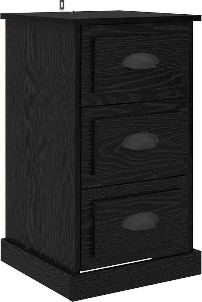 vidaXL Dulap de noapte Stejar Negru 39 x 39 x 67,5 cm Lemn compozit