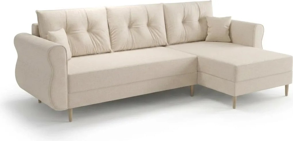 Canapea extensibila de colt SILVIANO, crem, reversibila, 230x140 cm