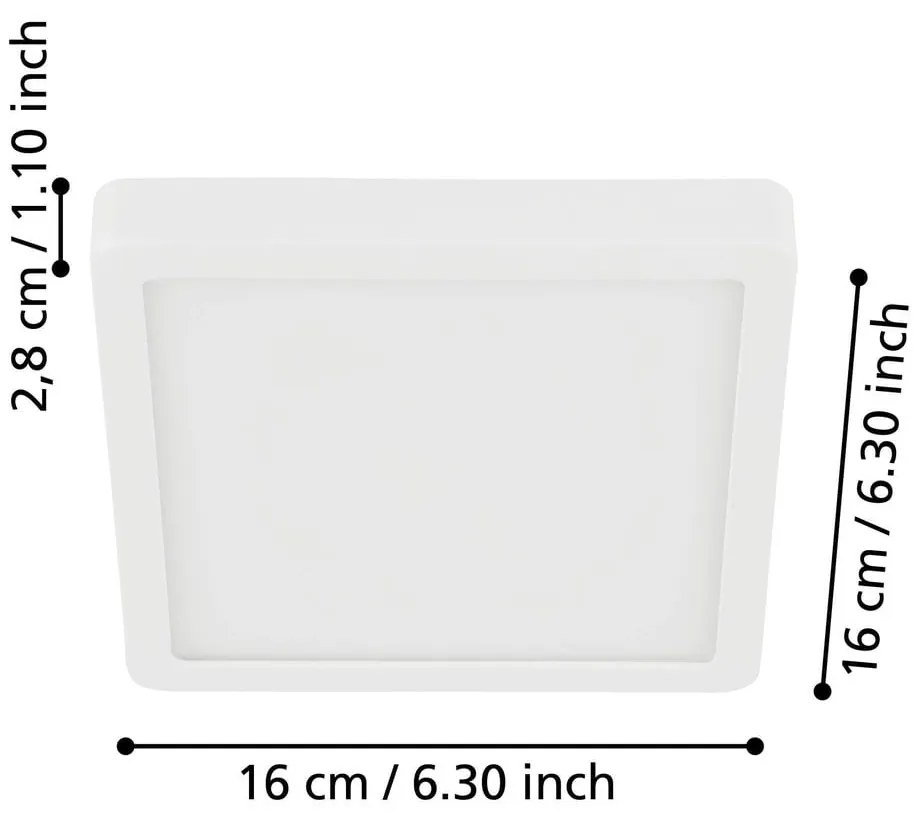 Plafonieră albă LED 16x16 cm FUEVA 5 – EGLO