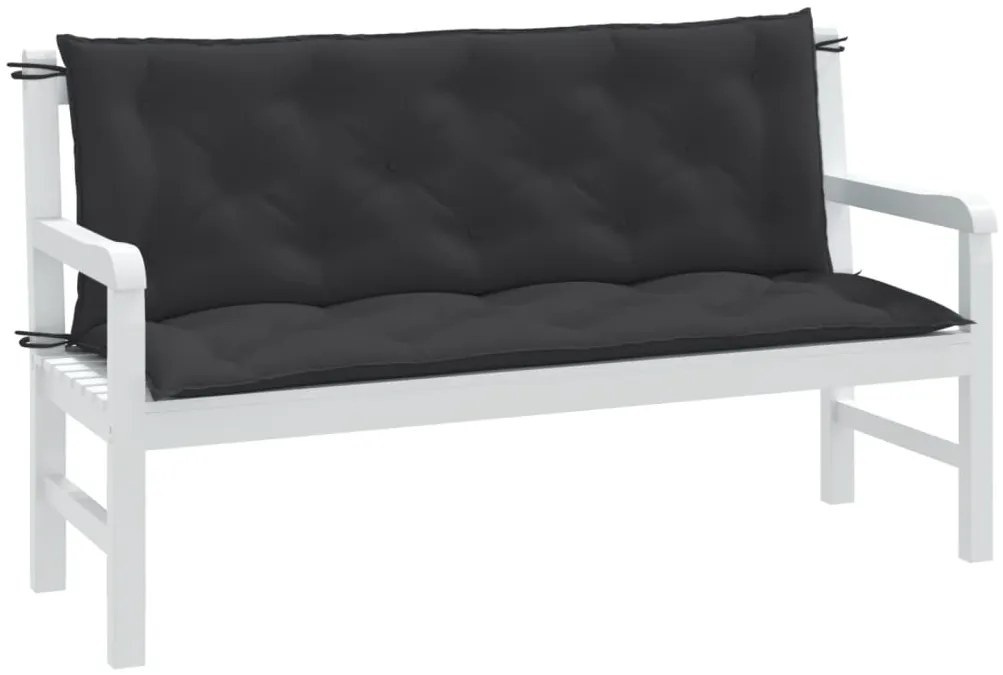 vidaXL Pernă bancă de grădină 2 buc melanj antracit 150x50x7 cm textil