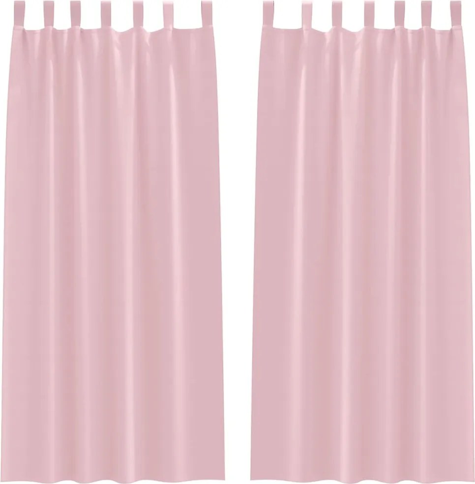 vidaXL Perdele Opaque cu Inel 2 pcs Roz bebe 245 x 140 cm Poliester