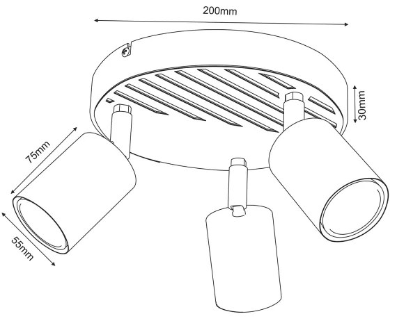 Spot TERRA 3xGU10/8W/230V alb