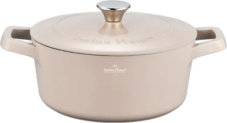 Oalа cu capac Swiss Haus SH-ZC24BE, 24 x 11 cm, 4,2 l, Аcoperire ceramicа Sapphire, Inductie, Bej