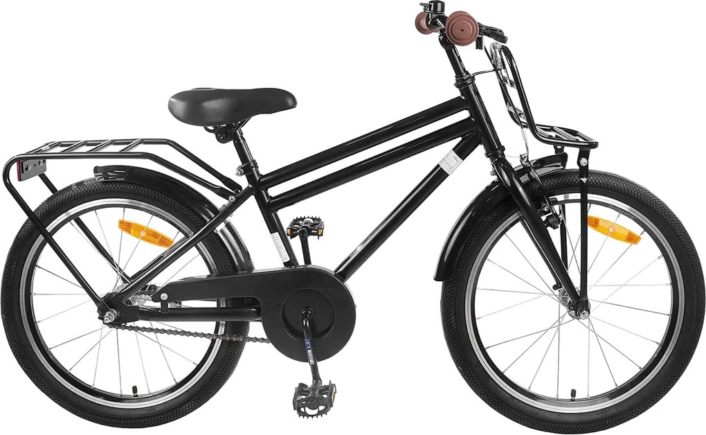 vidaXL Bicicletă pentru Copii 18 Inci pentru 5-7 ani Negru