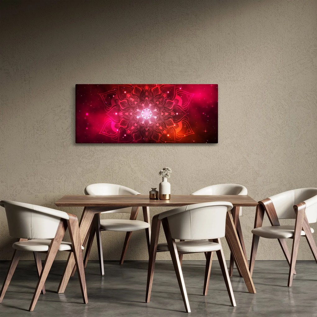 Tablou abstracției roșii (120x50 cm)
