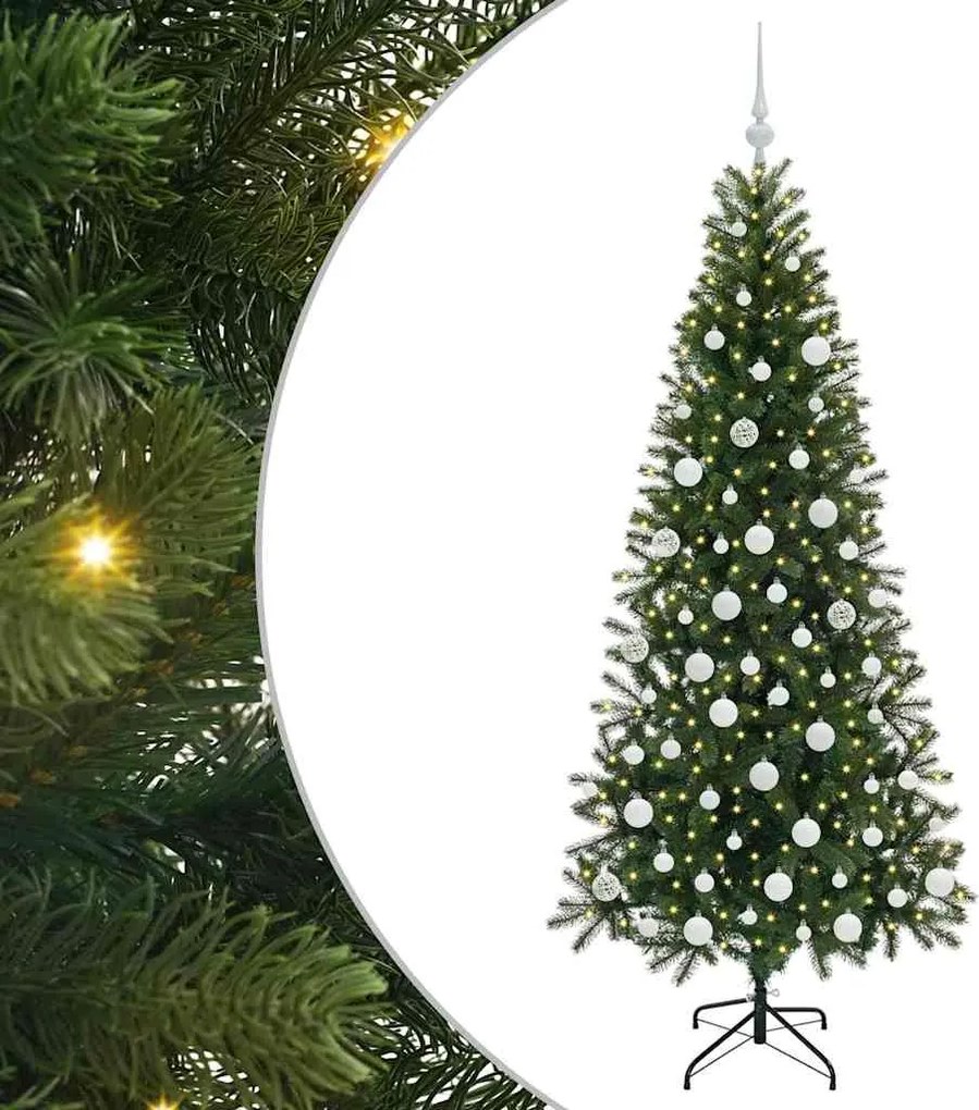 vidaXL Brad de Crăciun artificial cu 300 LED Verde 180 cm PE și PVC