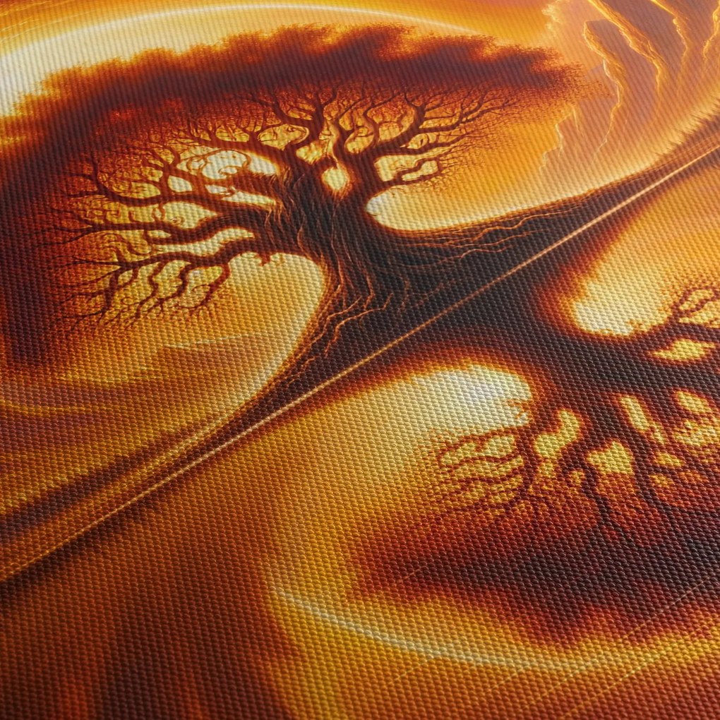 Tablou – Arbore în soare sângeriu (90x60 cm)