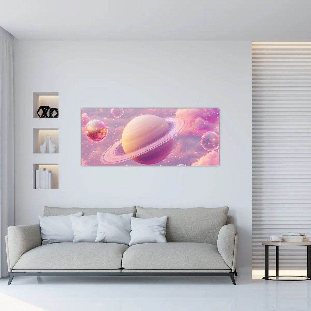 Tablou - Planetă roz (120x50 cm)