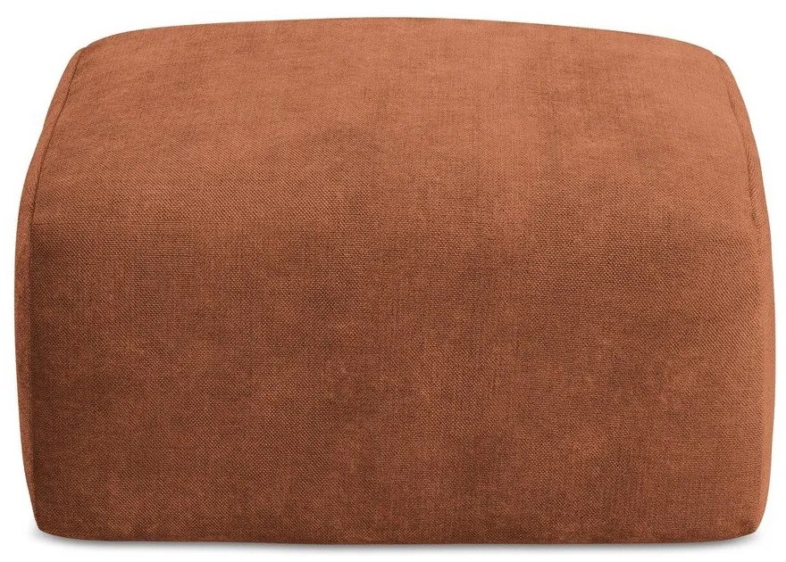 Taburet teracotă cu tapițerie din chenille Leila – Makamii