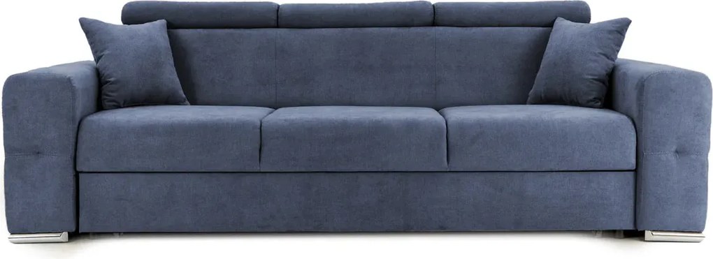 Canapea Extensibilă 3 locuri BELLAGIO, cu tetiere reglabile, 242x95x99 cm, Albastru-Inchis-Enjoy
