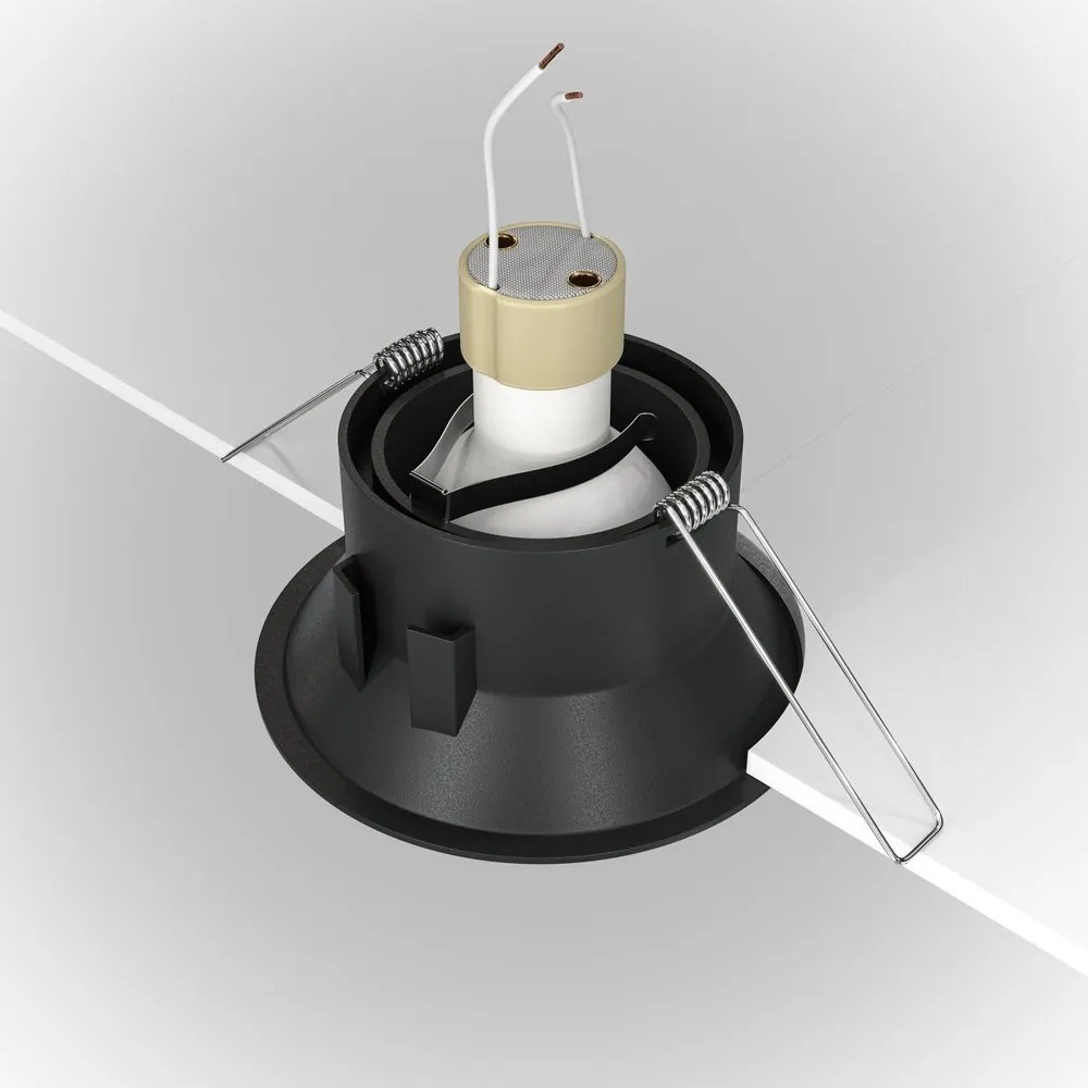 Spot incastrabil design tehnic Dot negru 9,3cm