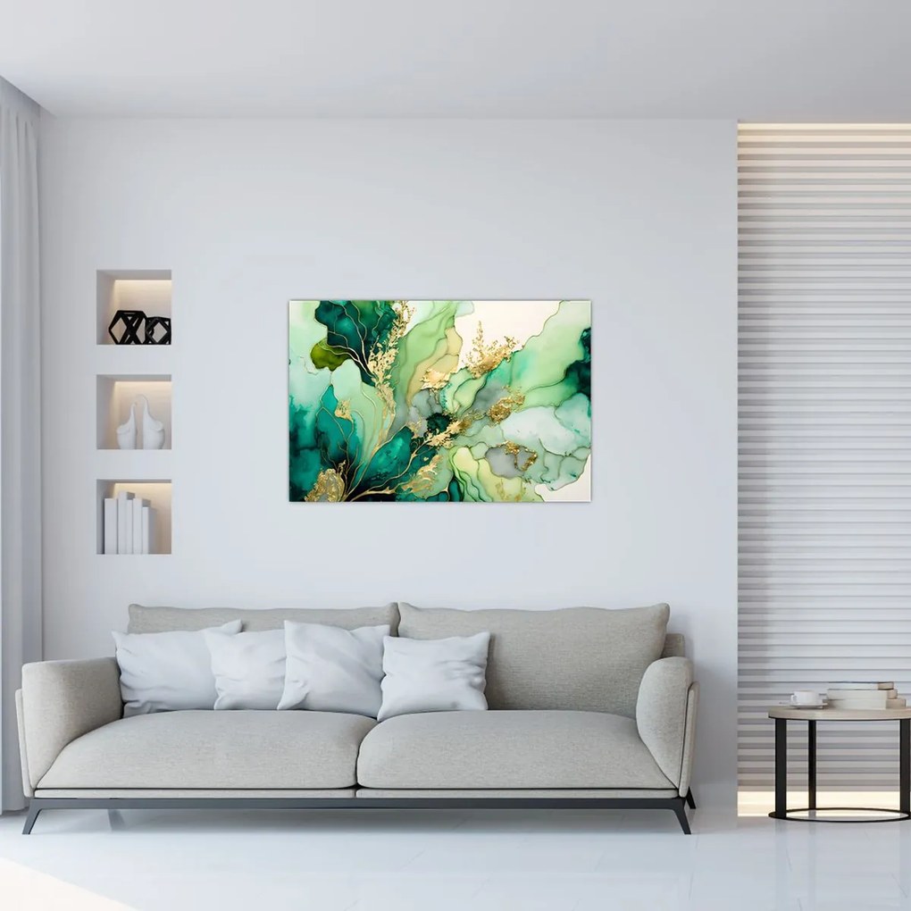 Tablou - Abstractizare verde (90x60 cm)