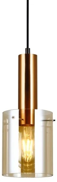 ITALUX PND-5581-1-BRO+AMB - Lustră pe cablu SARDO 1xE27/40W/230V negru/alamă