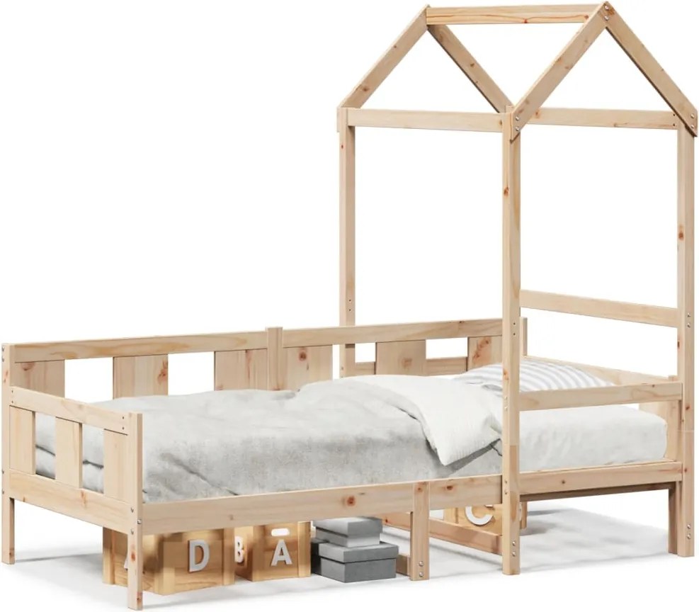 vidaXL Pat de zi cu acoperiș, 80x200 cm, lemn masiv de pin