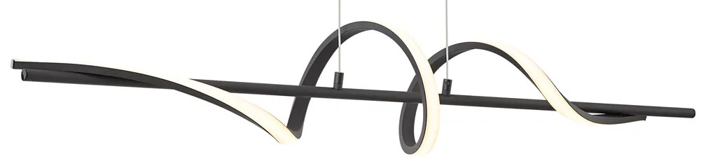 Lampă suspendată de design neagră 110cm incl. LED cu 3 trepte de intensitate luminoasă - Wokkel