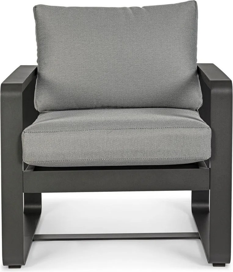 Fotoliu de grădină gri din metal Merrigan – Bizzotto