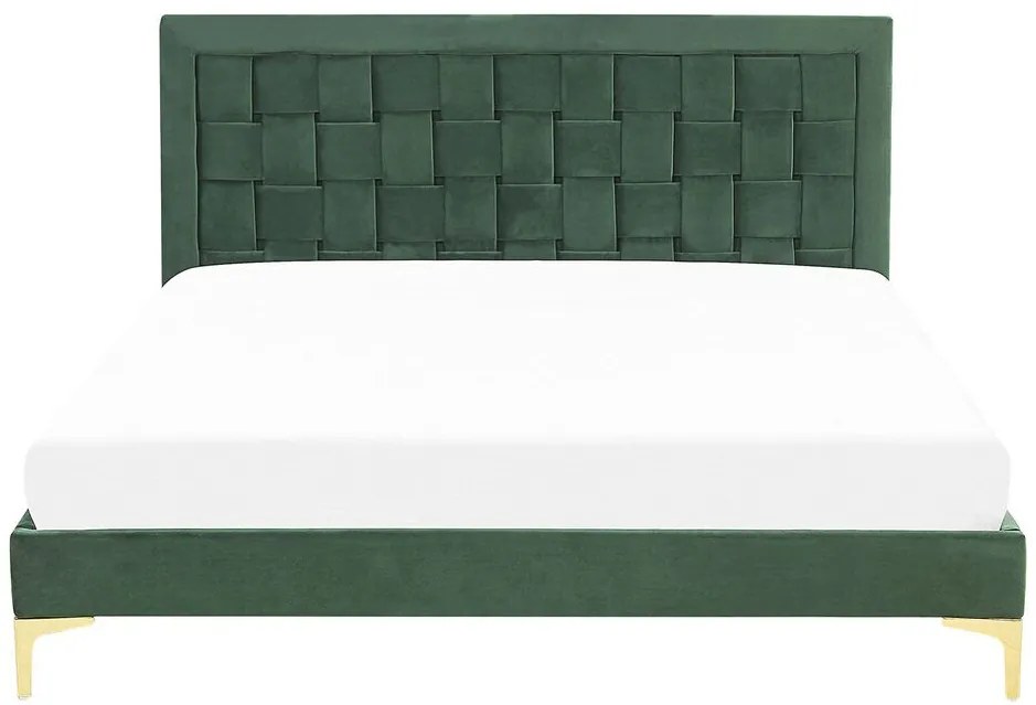 Pat matrimonial 140 cm LIMO (poliester) (verde închis) (cu somieră). 1022886