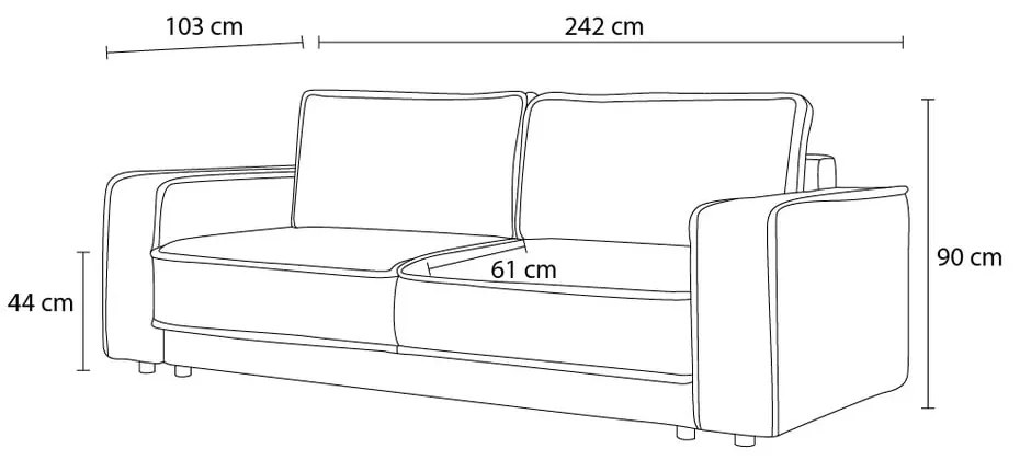 Canapea extensibilă bej Emile - Bobochic Paris