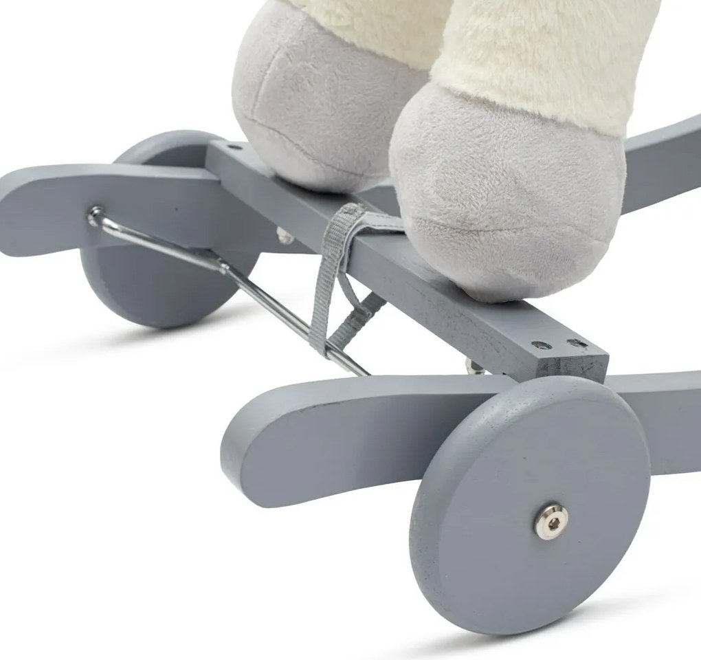 Baby Mix Jucărie balansoar cu melodie și roți Unicorn alb, 64 x 35 x 60 cm