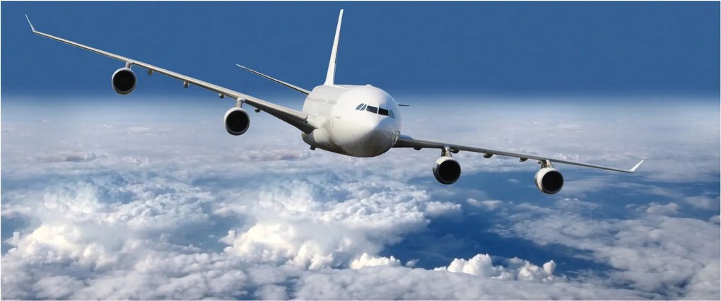 Tablou - Avion în nori (120x50 cm)