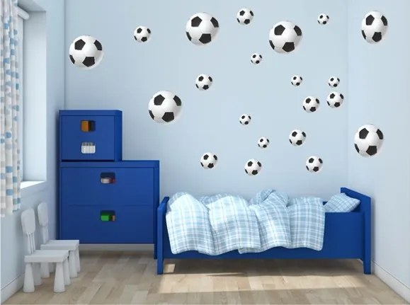 Autocolant de perete pentru băieți Mingi de fotbal 60 x 120 cm