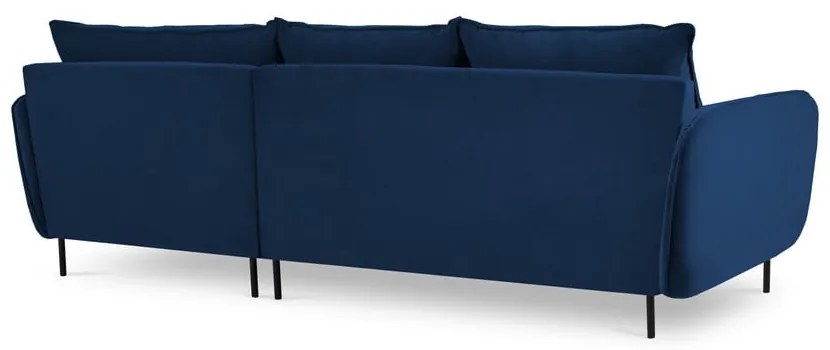 Colțar albastru cu tapițerie din catifea (cu colțar pe partea dreaptă) Vienna – Cosmopolitan Design