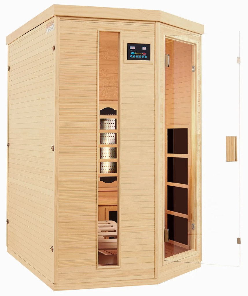 Infračervená sauna/ tepelná kabína Kolding s vykurovacím systémom Triplex a drevom Hemlock