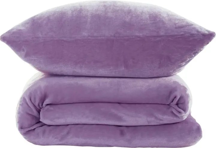 decoDoma Lenjerie de pat din micropluş violet
