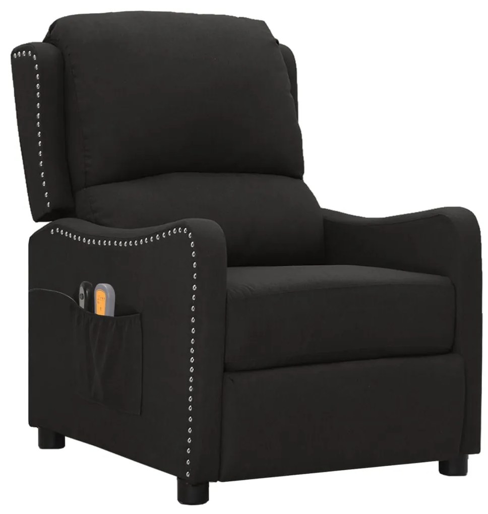 3098759 vidaXL Fotoliu electric de masaj rabatabil, negru, textil