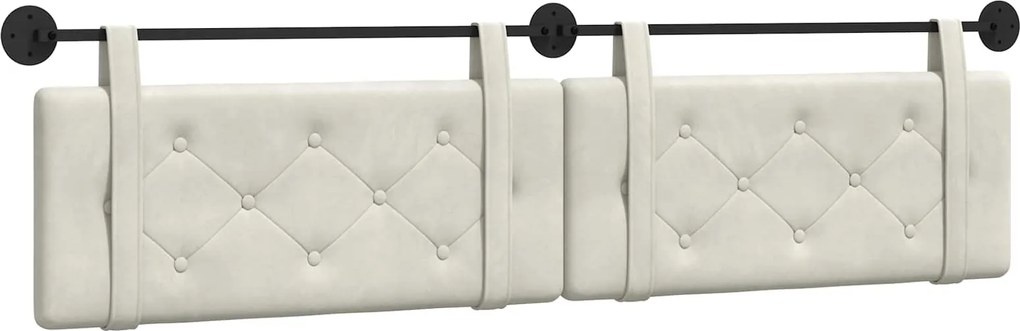 vidaXL Cap de pat suspendat Pe perete Crem 210 x 55 x 5 cm Catifea