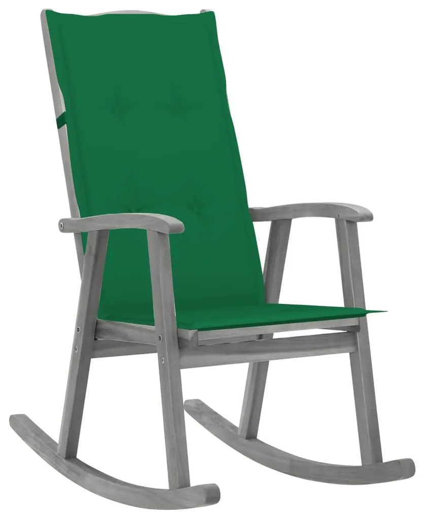 Balansoar cu perne, gri, lemn masiv de acacia 1, Verde, 120 x 50 x 3 cm