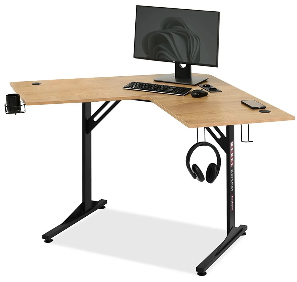 Masă PC Matts C (stejar + negru). 1109795