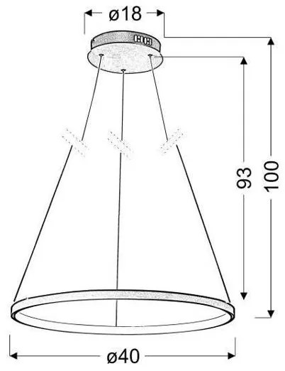Lustră LED pe cablu LUNE LED/25W/230V
