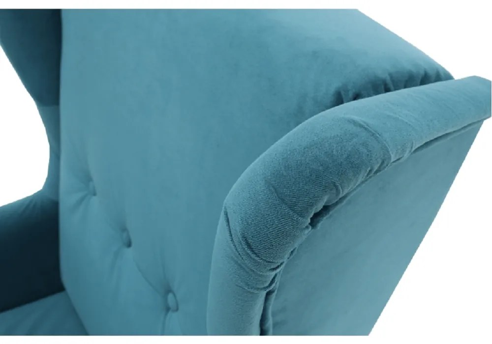 Fotoliu, material textil petrol/fag, RUFINO NEW