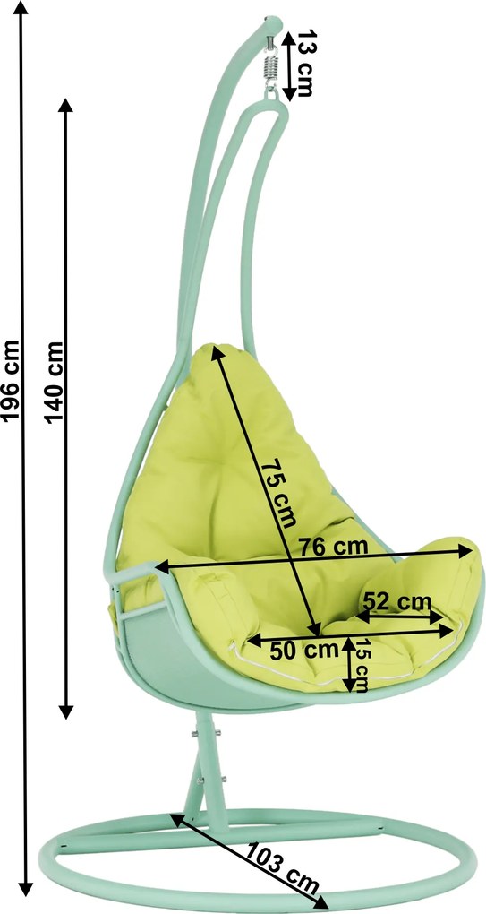 Balansoar suspendat , neomint / verde, TALISE