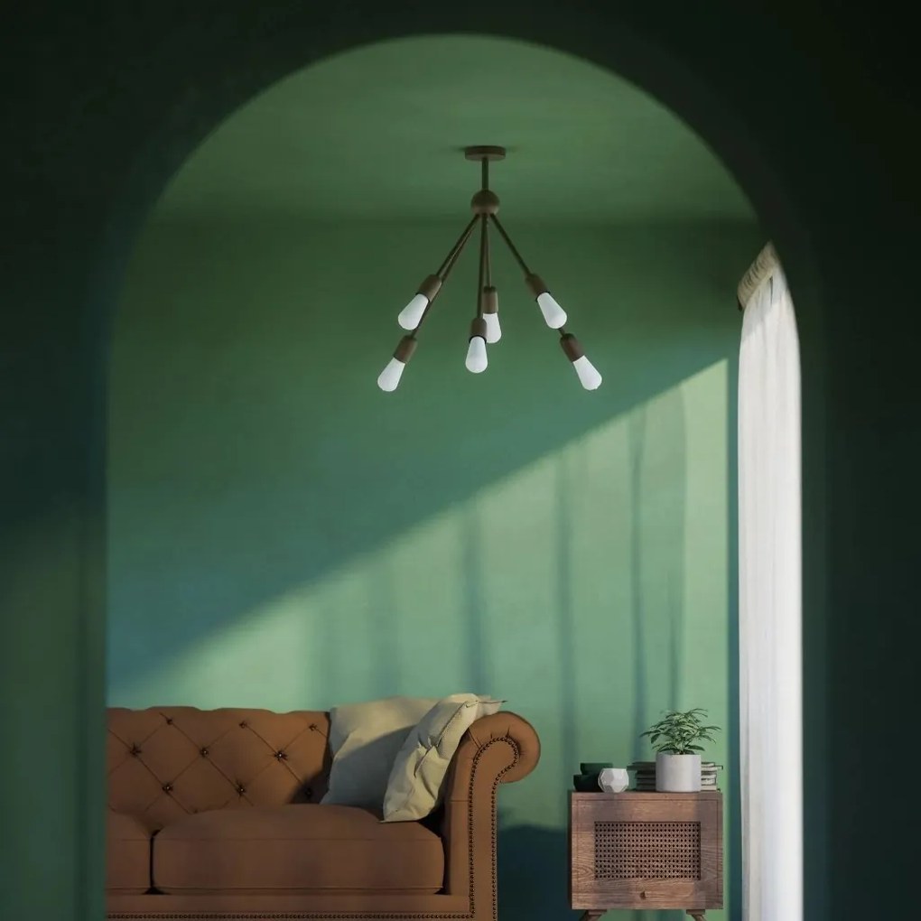 Lustra din alama cu 6 surse de lumina Sputnik