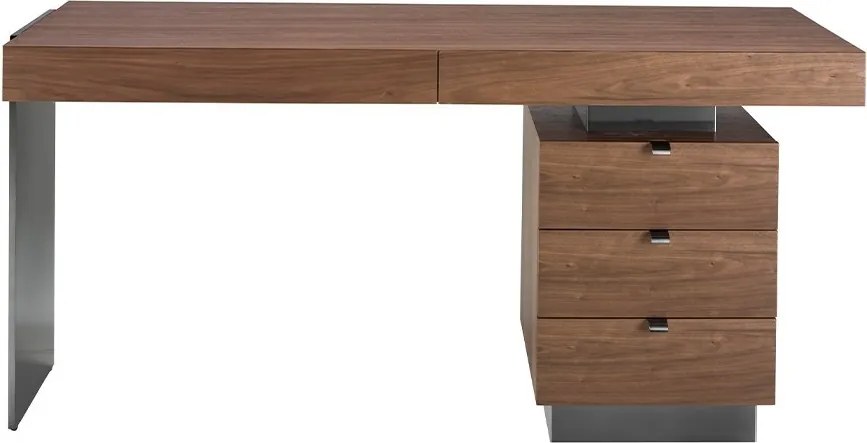 Birou elegant design LUX furnir de nuc si otel Office Walnut