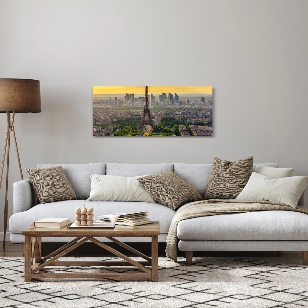 Tablou - Panorama Parisului (120x50 cm)