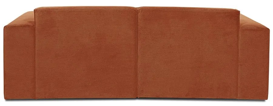 Canapea portocalie din catifea reiată 202 cm Sting - Scandic