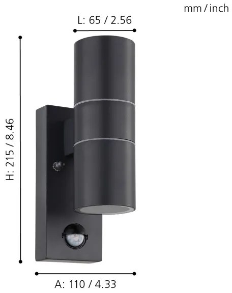 Eglo 32899 - LED aplica perete exterior RIGA 5 2xGU10/3W/230V