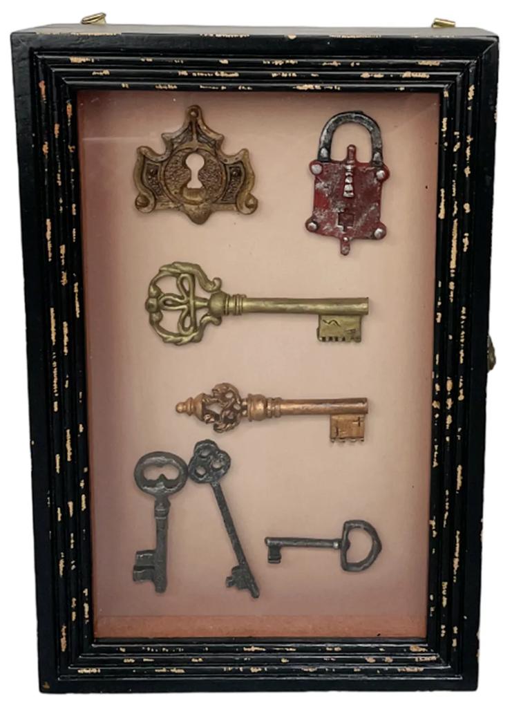 Cutie Suport pentru chei, Clayton, Maro, 20x30cm