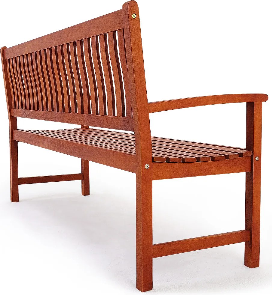 Bancă de grădină MAXIMA, 152x55x90 cm, natur maro Casaria