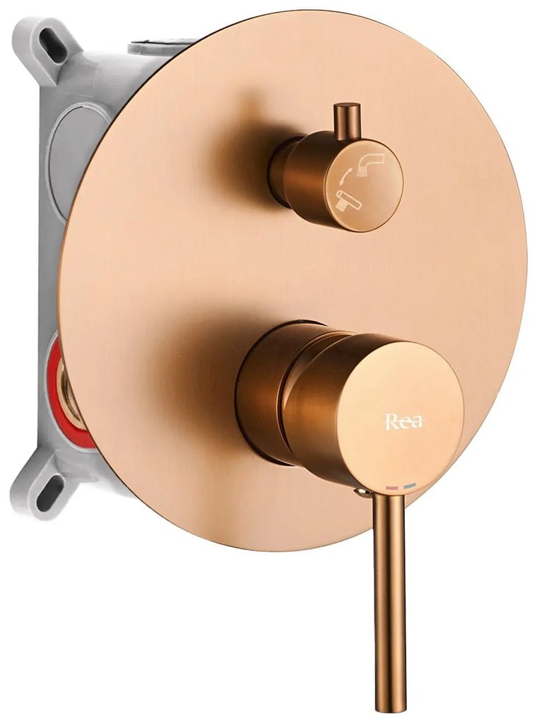 Baterie pentru cadă Rea Lungo Brush Copper + Box