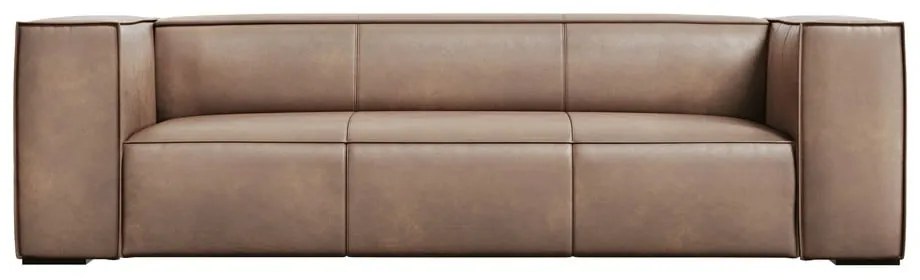 Canapea maro deschis cu tapițerie din piele 227 cm Madame – Windsor & Co Sofas