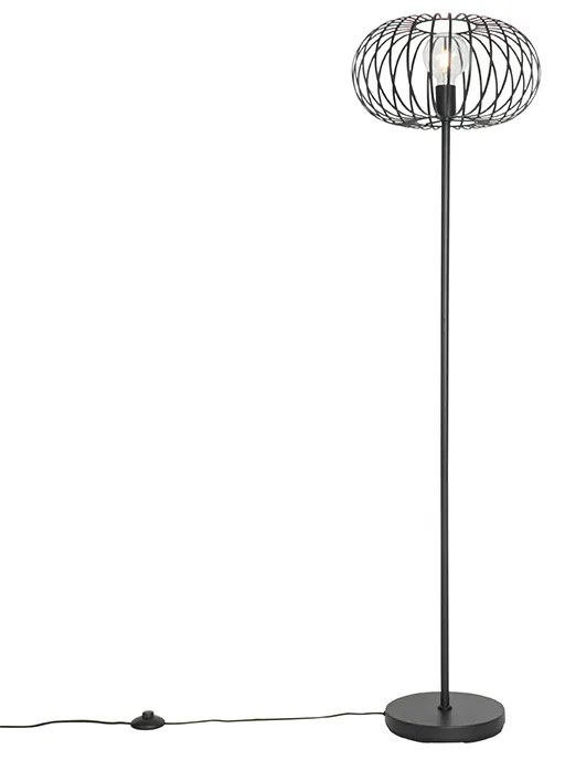 Lampa de podea de design neagră - Johanna