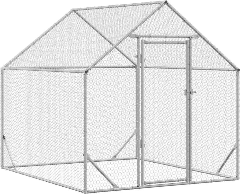 vidaXL Cușcă pentru pui Argintiu 200x170x177cm Oțel Galvanizat