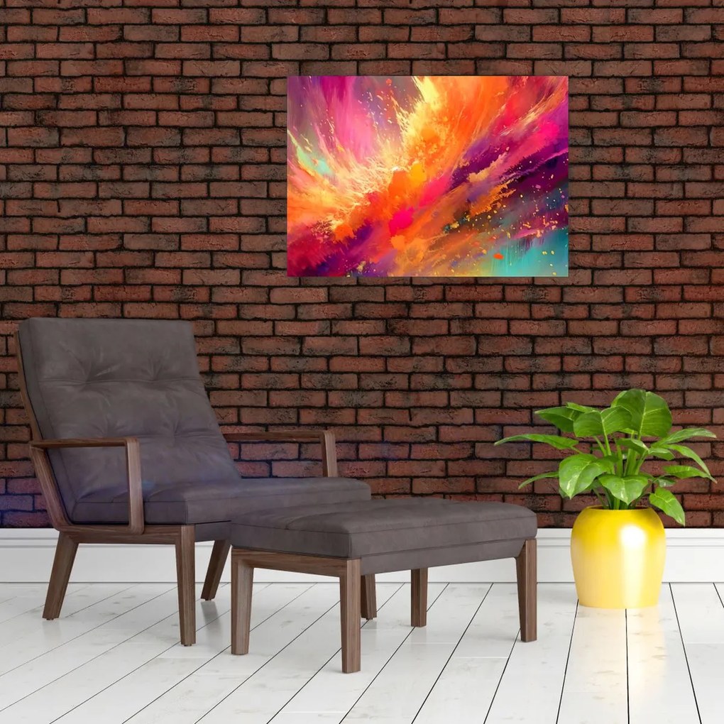 Tablou pe sticlă - Abstractizare dinamică (70x50 cm)