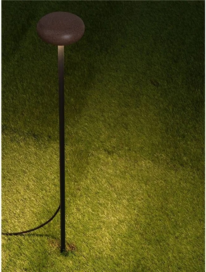 Corp iluminat exterior decorativ cu tarus CAMI H-80cm, ciment rosu