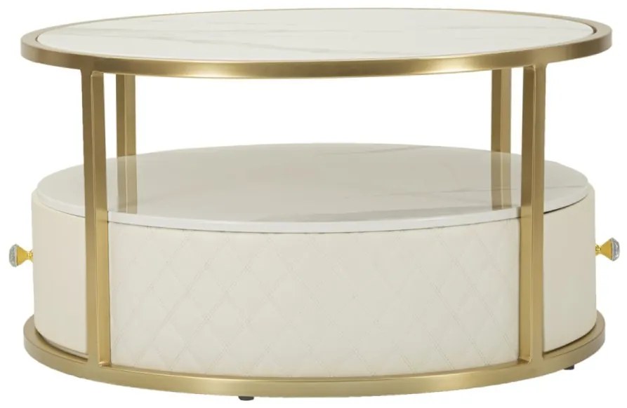 Măsuță de cafea, cu sertar, Ø75X40 cm, Sharon, Mauro Ferretti