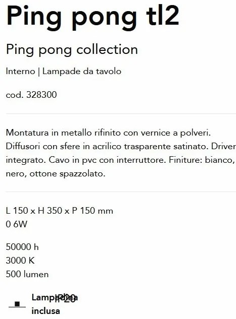 Lampa de masa LED design minimalist Ping pong tl2 alama